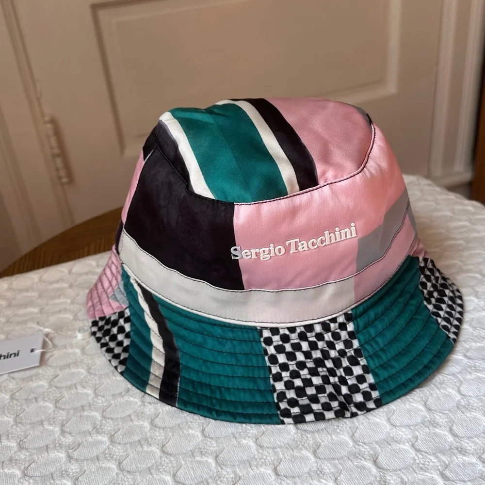 Sergio Tacchini Multi-Color Patterned Bucket Hat - Pink & Teal